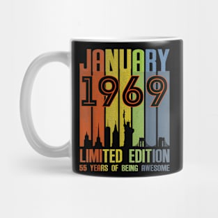 January 1969 55 Years Of Being Awesome Limited Edition Mug